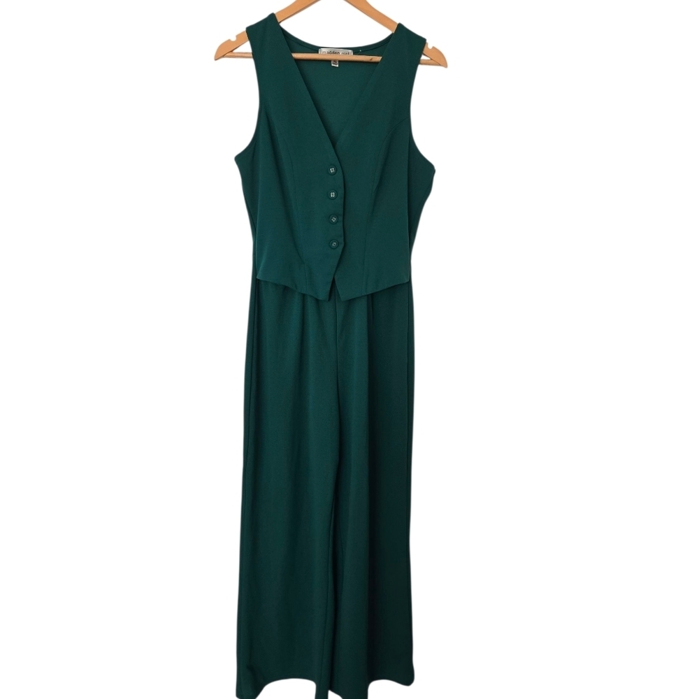 Madden Girl Teal Sleeveless Jumpsuit Size XL - Picture 1 of 3